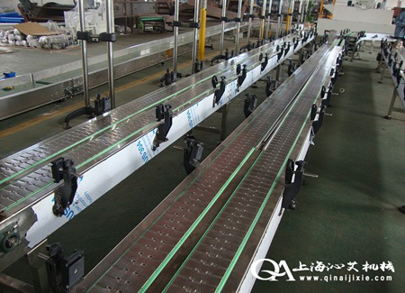 雙排不銹鋼鏈板輸送機(jī) 雙排不銹鋼鏈板輸送機(jī)