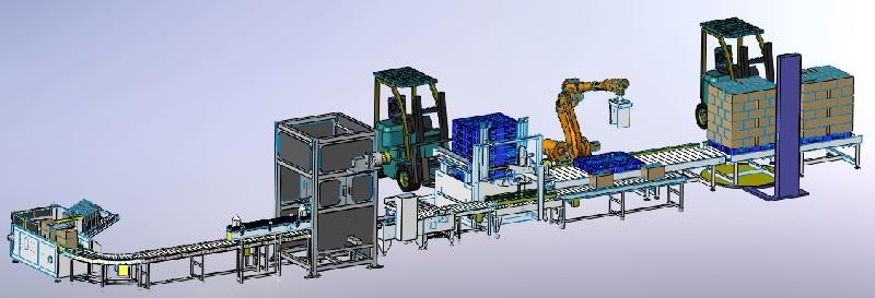 輸送、開箱、裝箱、封箱、碼垛包裝生產線方案 輸送、開箱、裝箱、封箱、碼垛包裝生產線方案