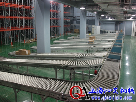 物流轉(zhuǎn)彎滾筒輸送機